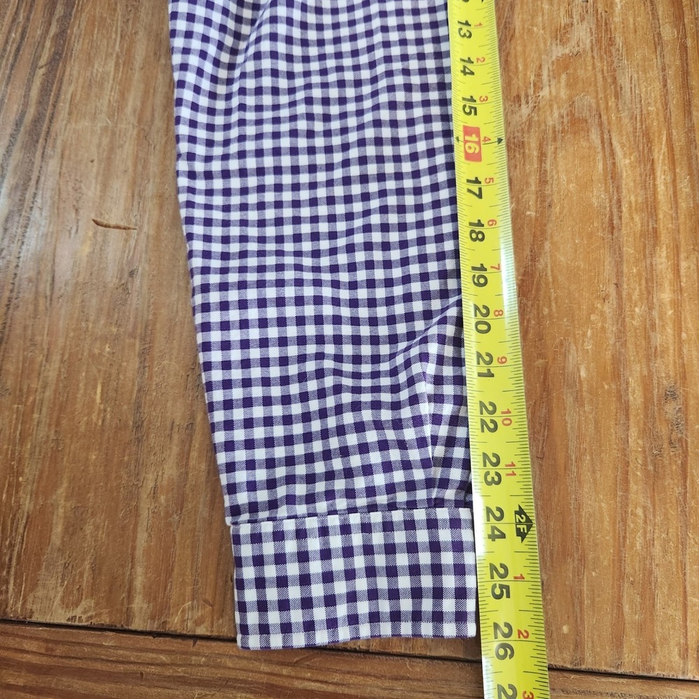 Ralph Lauren Mens XL Purple Gingham Check Long Sleeve Button Up Shirt Flesh Pony - Picture 8 of 11